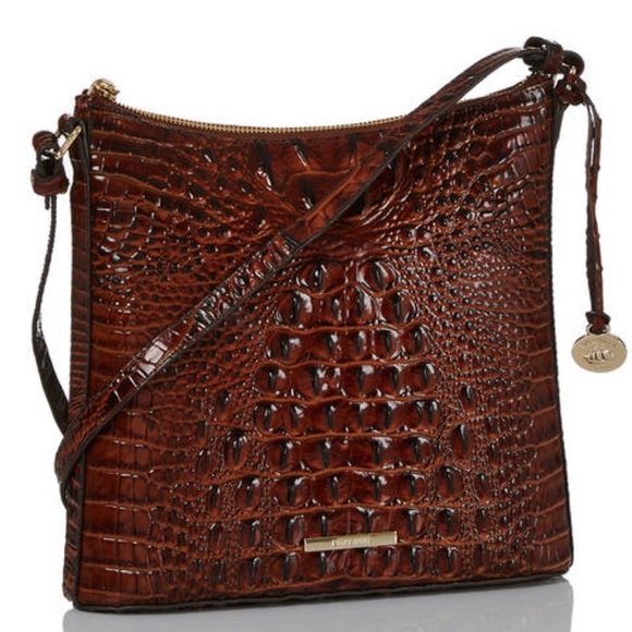 BRAHMIN Melbourne Collection Handbag Katie Leather Crocodile Crossbody AUTHENTIC - Picture 3 of 16
